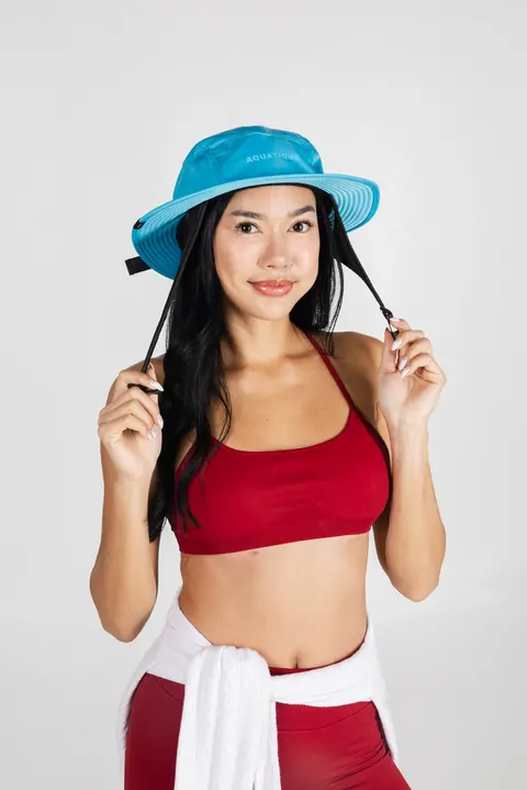 AQUATIQUE Andaman bucket hat, worn in the studio