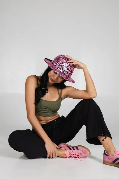 AQUATIQUE Pink Panther hat, worn in the studio